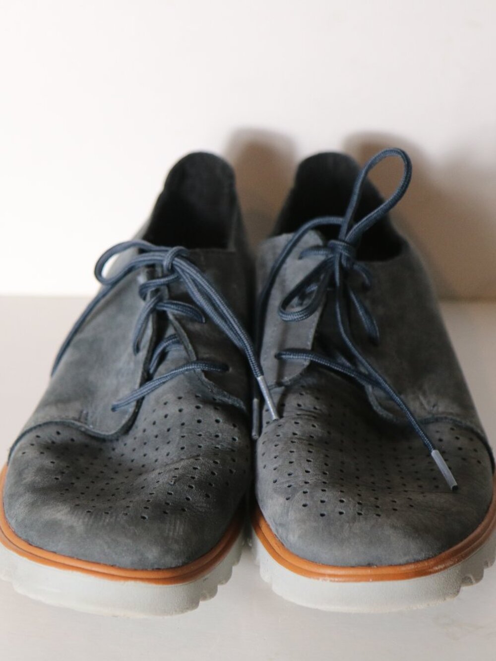 Merrell Mens Downtown Lace Up Oxford Sneaker 10 Suede Slate Gray Comfort j93933 - Picture 3 of 8